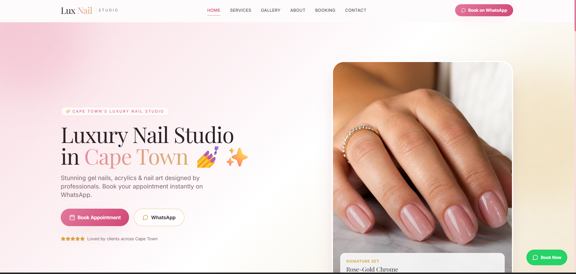 Lumière Nail Salon Booking Website preview